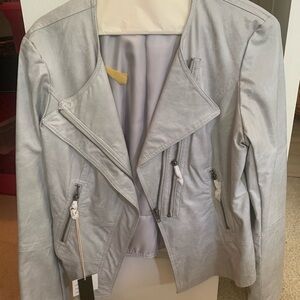 Dolce Cabo Light Gray Leather Jacket